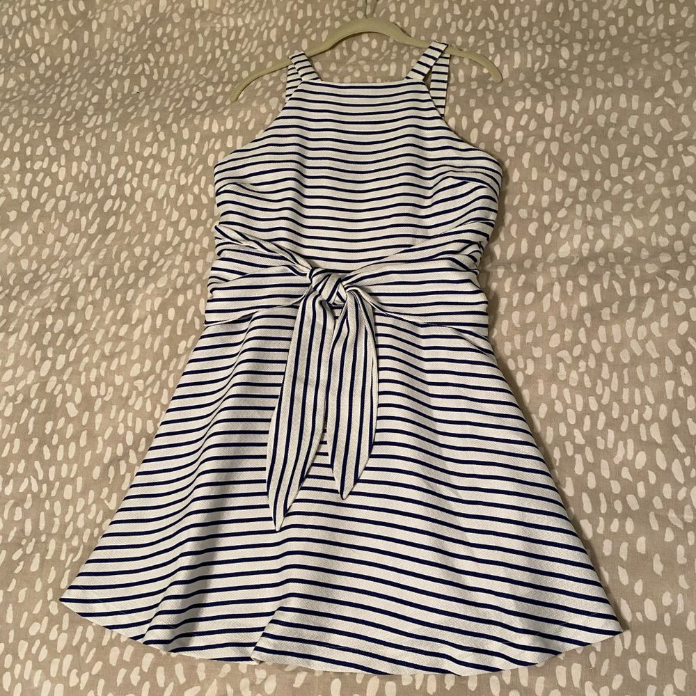 JOA Blue and White Striped Dress | Size L